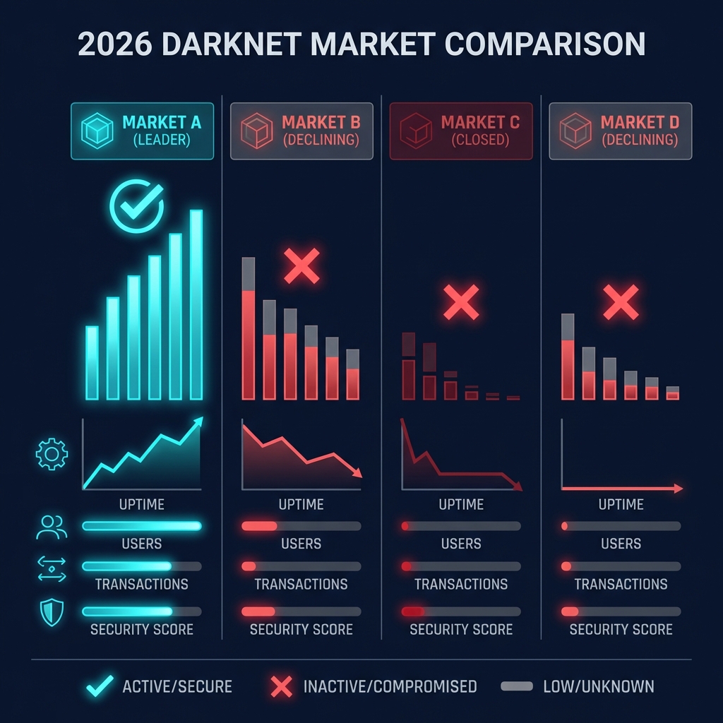 TorZon Market comparison 2026 — leading darknet marketplace vs Abacus and Archetyp market statistics